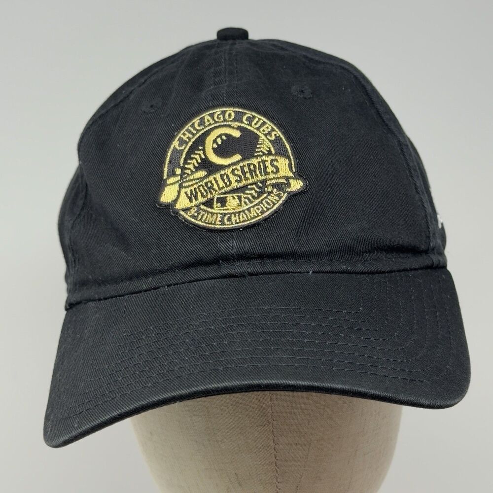 New Era Chicago Cubs 2016 World Series Champions Hat Black 9TWENTY Strapback